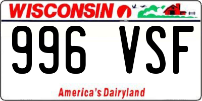 WI license plate 996VSF