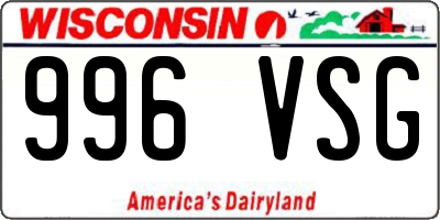 WI license plate 996VSG