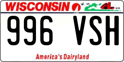 WI license plate 996VSH