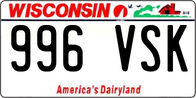 WI license plate 996VSK