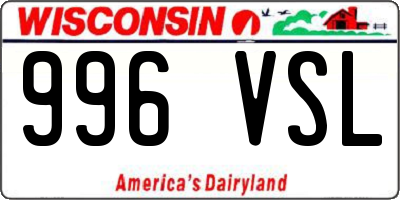 WI license plate 996VSL