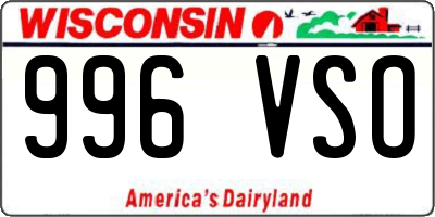 WI license plate 996VSO