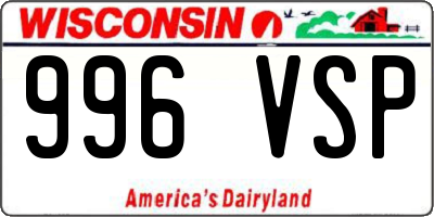 WI license plate 996VSP