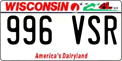 WI license plate 996VSR