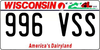 WI license plate 996VSS
