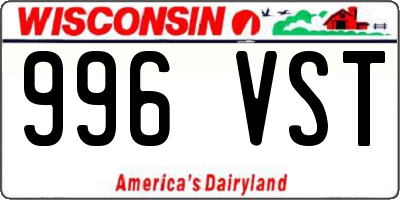WI license plate 996VST