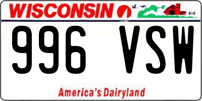 WI license plate 996VSW