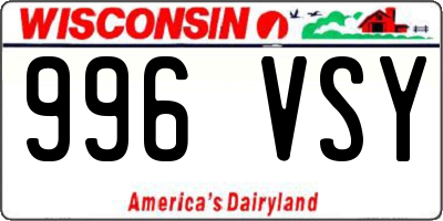 WI license plate 996VSY