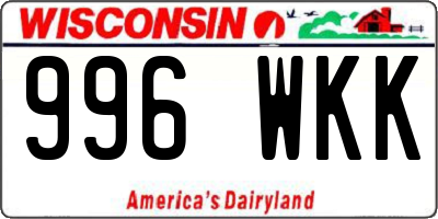 WI license plate 996WKK