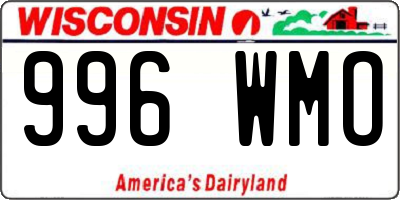 WI license plate 996WMO