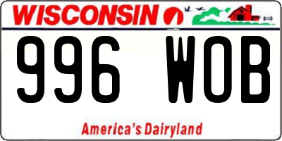 WI license plate 996WOB