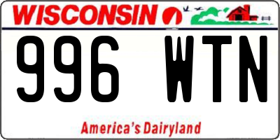 WI license plate 996WTN