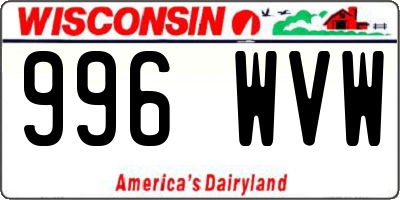 WI license plate 996WVW