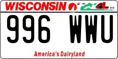 WI license plate 996WWU