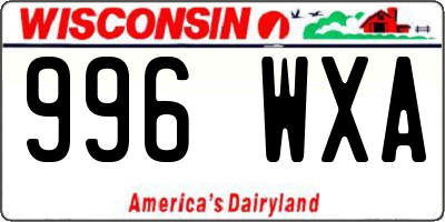 WI license plate 996WXA