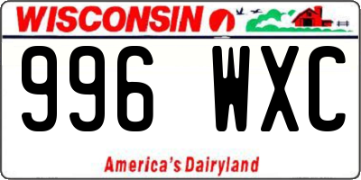 WI license plate 996WXC