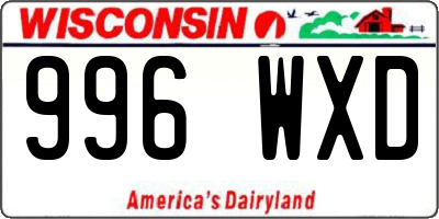 WI license plate 996WXD