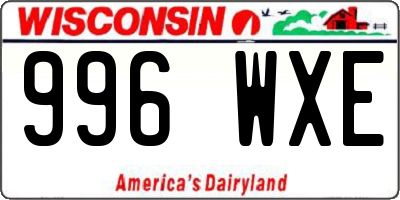 WI license plate 996WXE