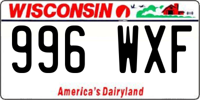 WI license plate 996WXF
