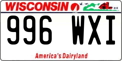 WI license plate 996WXI