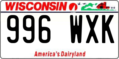 WI license plate 996WXK