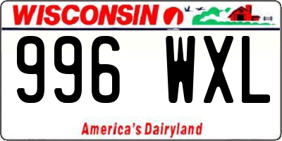 WI license plate 996WXL