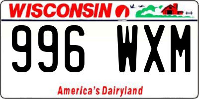 WI license plate 996WXM