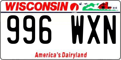 WI license plate 996WXN