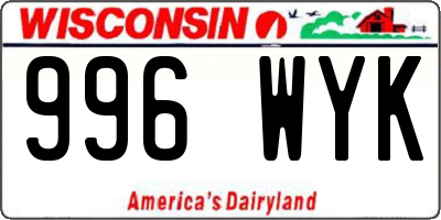 WI license plate 996WYK