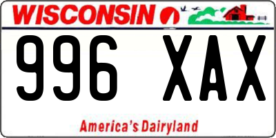 WI license plate 996XAX