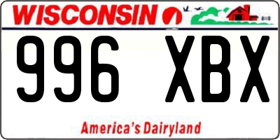 WI license plate 996XBX