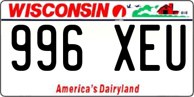 WI license plate 996XEU