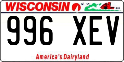 WI license plate 996XEV