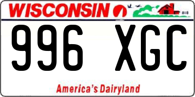 WI license plate 996XGC