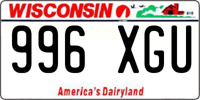 WI license plate 996XGU