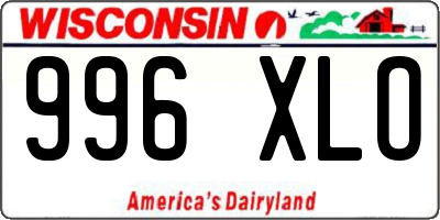 WI license plate 996XLO
