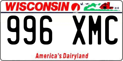 WI license plate 996XMC