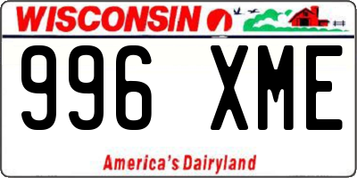 WI license plate 996XME