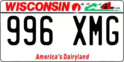 WI license plate 996XMG