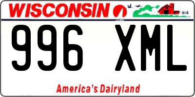WI license plate 996XML