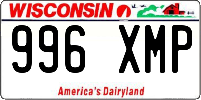 WI license plate 996XMP