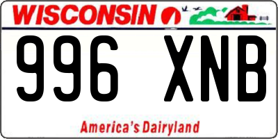 WI license plate 996XNB