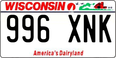 WI license plate 996XNK
