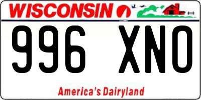 WI license plate 996XNO