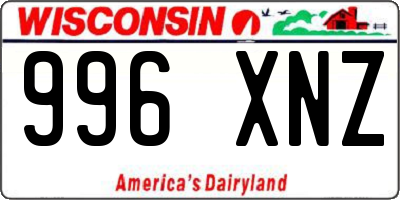 WI license plate 996XNZ