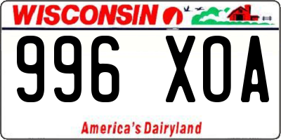 WI license plate 996XOA