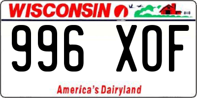 WI license plate 996XOF
