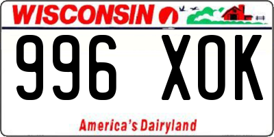 WI license plate 996XOK