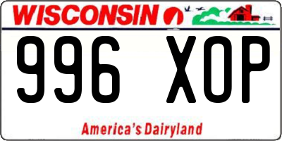 WI license plate 996XOP