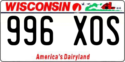 WI license plate 996XOS